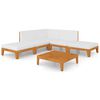 vidaXL Garden Lounge Set Cream white cushion, Natural wood Solid Acacia wood