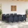 vidaXL Garden Dining Set 9 pcs Anthracite Polt rattan