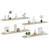 vidaXL Wall Shelf Set of 4 White and Sonoma Oak MDF Medium