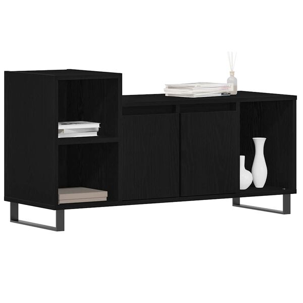 vidaXL TV Cabinet Set Wall-mounted Black Oak 39.37 x 13.78 x 21.65 in