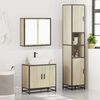 vidaXL Bathroom Furniture Set Sonoma Oak Engineered Wood, Glass, Metal