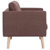 vidaXL Sofa Brown Polyester, Wood 2-seater Removable Covers Sofa