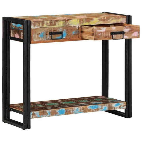 vidaXL Console Table Multicolour 90 x 33 x 75 cm solid reclaimed wood