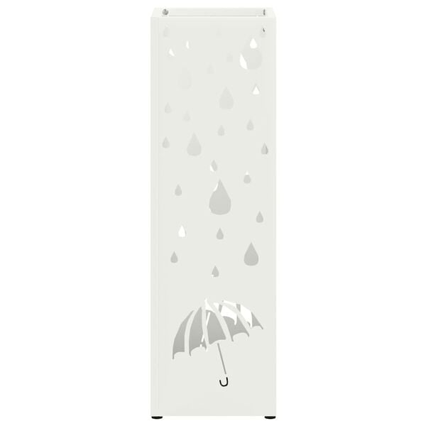vidaXL Umbrella Stand White 15.5 x 15.5 x 49 cm Metal