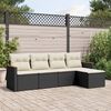vidaXL Garden Sofa Set Black, Cream White