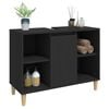 vidaXL Sink Cabinet Black Engineered wood, Solid eucalyptus wood