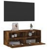 vidaXL TV Wall Cabinet Smoked Oak Engineered Wood 31.5 x 11.8 x 11.8 in