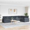 vidaXL Modular Sofa Dark Grey Velvet (100% polyester) L-shaped Modular