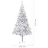 vidaXL Artificial Pre-lit Christmas Tree with Ball Set Silver 94.5" PET