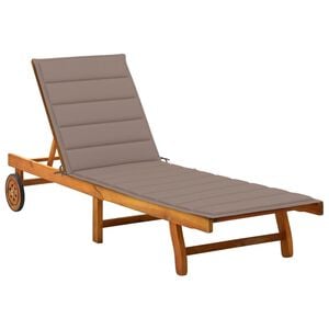 vidaXL Sunlounger Taupe Solid Acacia Wood
