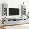 vidaXL TV Cabinet Concrete Grey Engineered wood, Glass 35.4 in in height