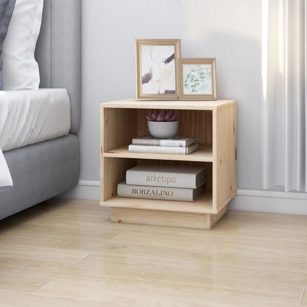 vidaXL Bedside Cabinet Brown Solid pine wood Medium Durable