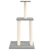 vidaXL Cat Tree Light grey Engineered wood, plush, sisal 33.7 in tall