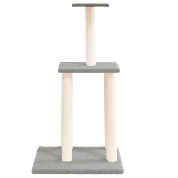 vidaXL Cat Tree Light grey Engineered wood, plush, sisal 33.7 in tall