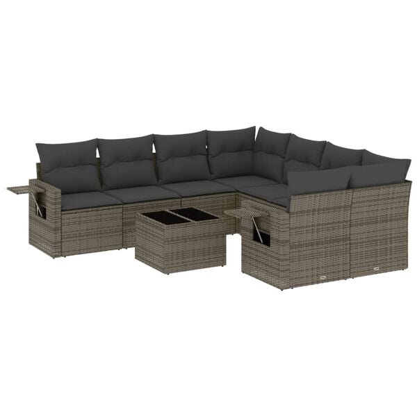vidaXL Garden Sofa Set Gray