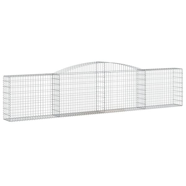 vidaXL Gabion Basket Silver Galvanized Iron 157.5 x 11.8 x 31.5/39.4 in