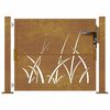 vidaXL Garden Gate 39.4x29.5" Corten Steel Grass Design