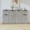 vidaXL Sideboards 2 pcs Concrete Gray 23.6"x11.8"x27.6" Engineered Wood