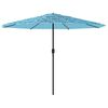vidaXL Garden Parasol Blue Polyester Fabric Large Collapsible