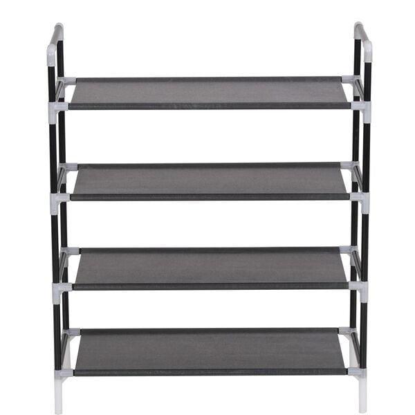 vidaXL Shoe Rack Black Metal Standard Shoe Rack Rectangular