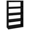 vidaXL Book Cabinet Black Solid pinewood Medium Book Cabinet