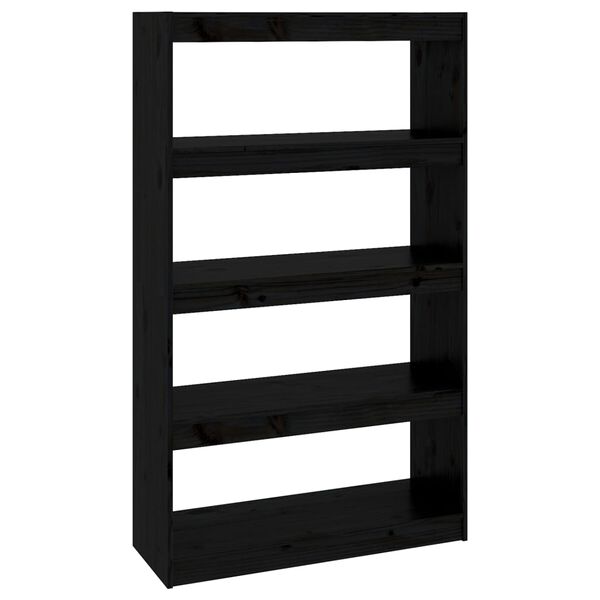 vidaXL Book Cabinet Black Solid pinewood Medium Book Cabinet