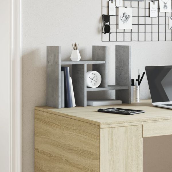 vidaXL Desk Organiser Concrete Grey 13.6x6.1x14.0" Engineered wood