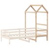 vidaXL Kids'Bed Roof Natural Wood Solid pine wood 42.5 x 27.6 x 69.5 in