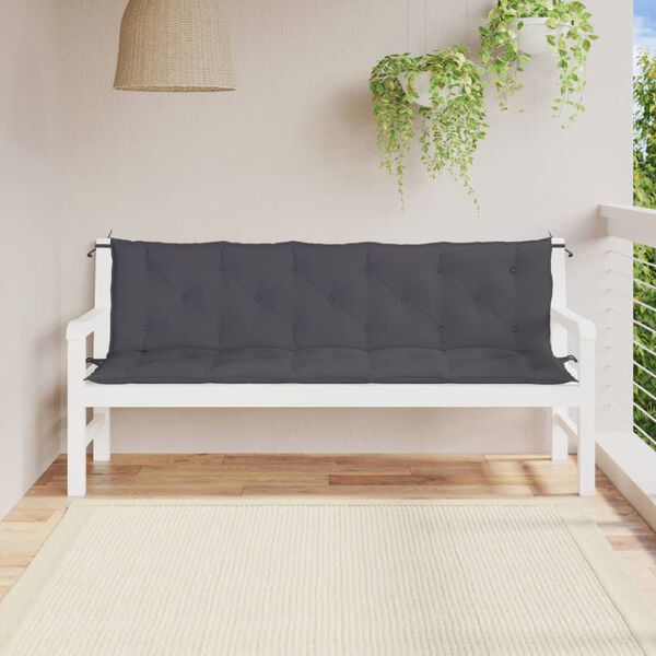vidaXL Garden Bench Cushion Set of 2 Anthracite