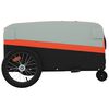 vidaXL Bike Trailer Black and Orange 99.2 lb Iron
