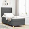 vidaXL Box Spring Bed with Mattress Grey 55.12 x 78.74 in Fabric