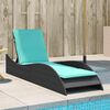 vidaXL Sun Lounger with Cushion Black 23.6x80.7x28.7" Poly Rattan