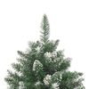 vidaXL Christmas Tree Green and white PVC, steel Medium Foldable