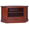 vidaXL Corner TV Cabinet Dark brown Solid mahogany wood Compact corner