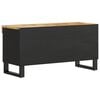 vidaXL TV Cabinet Natural wood and black Solid mango wood, Iron Medium