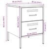 vidaXL Bedside Cabinet White Steel Medium Bedside Cabinet Rectangular