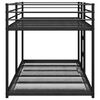 vidaXL Bunk Bed Black Steel Twin Bunk Bed Rectangular Modern