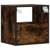 vidaXL Wall-mounted Bedside Cabinet Smoked Oak Engineered wood, metal