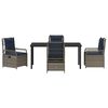vidaXL Garden Dining Set 5 pcs Gray poly rattan