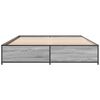vidaXL Bed Frame Grey Sonoma Engineered wood and metal Full Durable