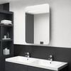 vidaXL Bathroom Cabinet White and Oak MDF in melamine finish, glass Medium