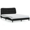 vidaXL Bed Frame Black and White Faux Leather 47.2 x 78.7 in Bed Frame