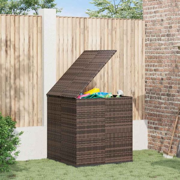 vidaXL Cushion Box Brown Gradient PE Rattan Large Cushion Box