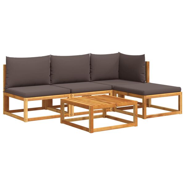 vidaXL Garden Sofa Set Solid acacia wood with an oil finish, Grey
