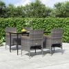 vidaXL Garden Dining Set Grey and Black