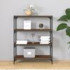 vidaXL Book Cabinet Brown oak Engineered wood, steel 31.5x13.0x39.4 in