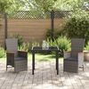 vidaXL Garden Dining Set with Cushion 5 pcs Gray Poly rattan
