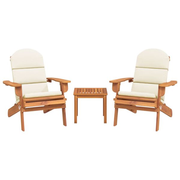 vidaXL 3 Piece Adirondack Patio Lounge Set Solid Wood Acacia