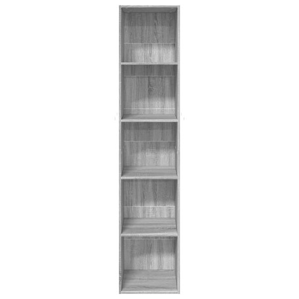 vidaXL Bookcase Grey Sonoma Engineered Wood Bookcase Rectangular