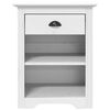 vidaXL Bedside Cabinet White Solid Pine Wood, Engineered Wood, Metal